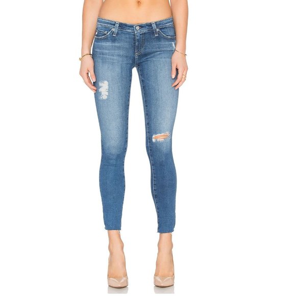AG Adriano Goldschmied The Legging Ankle Jean in 18 Years Destroyed Size 28 - Picture 1 of 6